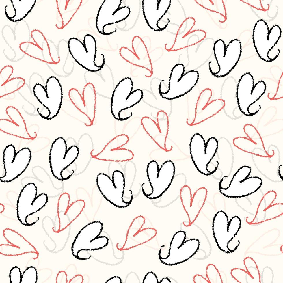 seamless valentine day pattern background from hand draw heart vector