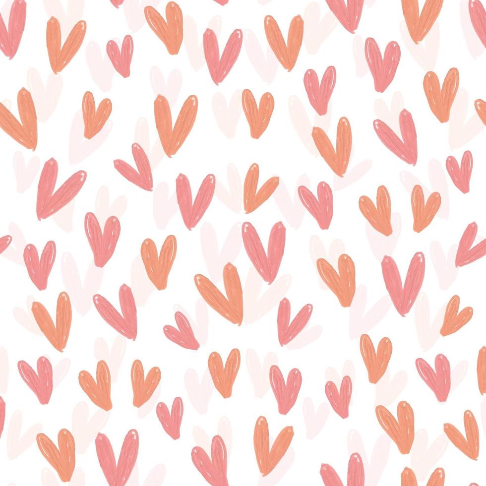 seamless cute valentine day pattern background from heart shape vector