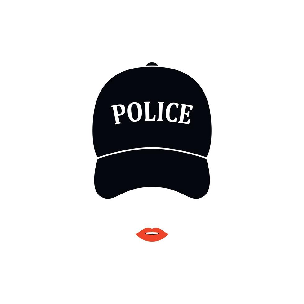 icono de mujer policía aislado sobre fondo blanco. vector