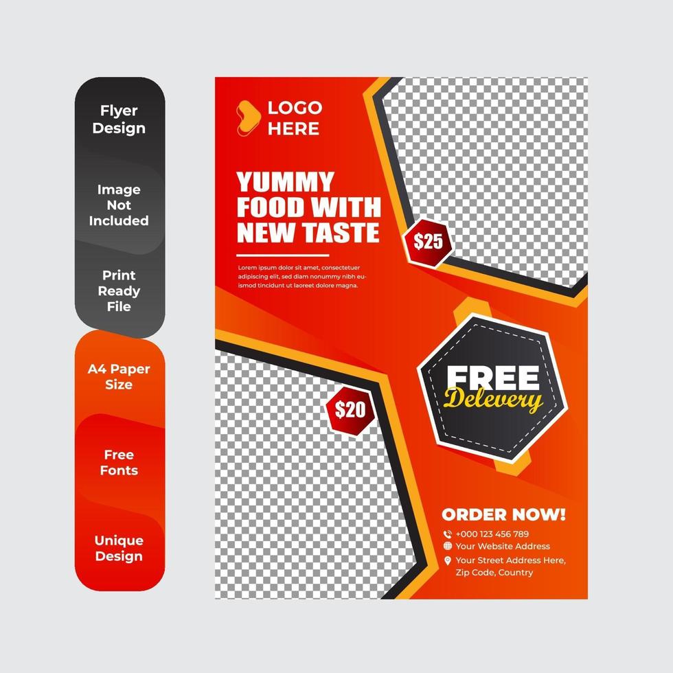 Breakfast flyer for restaurant food template vector