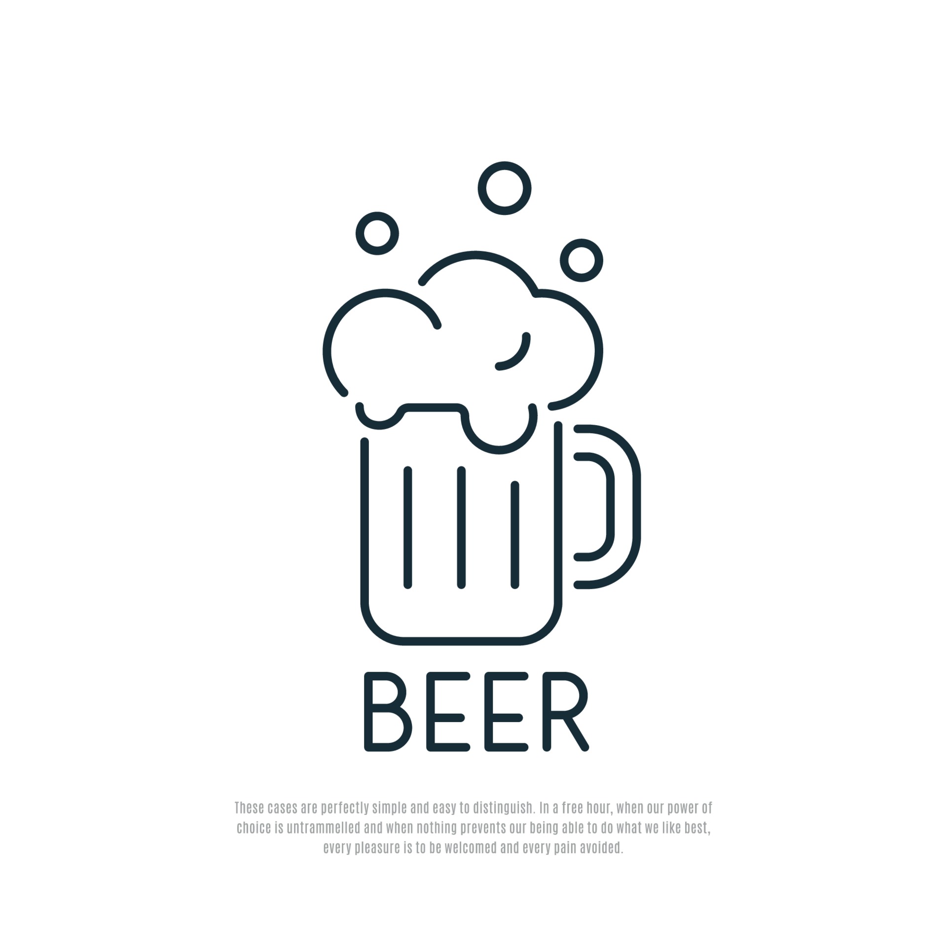 Beer Icon. Mug of beer with foam. Line art style. 2048562 Vector Art at