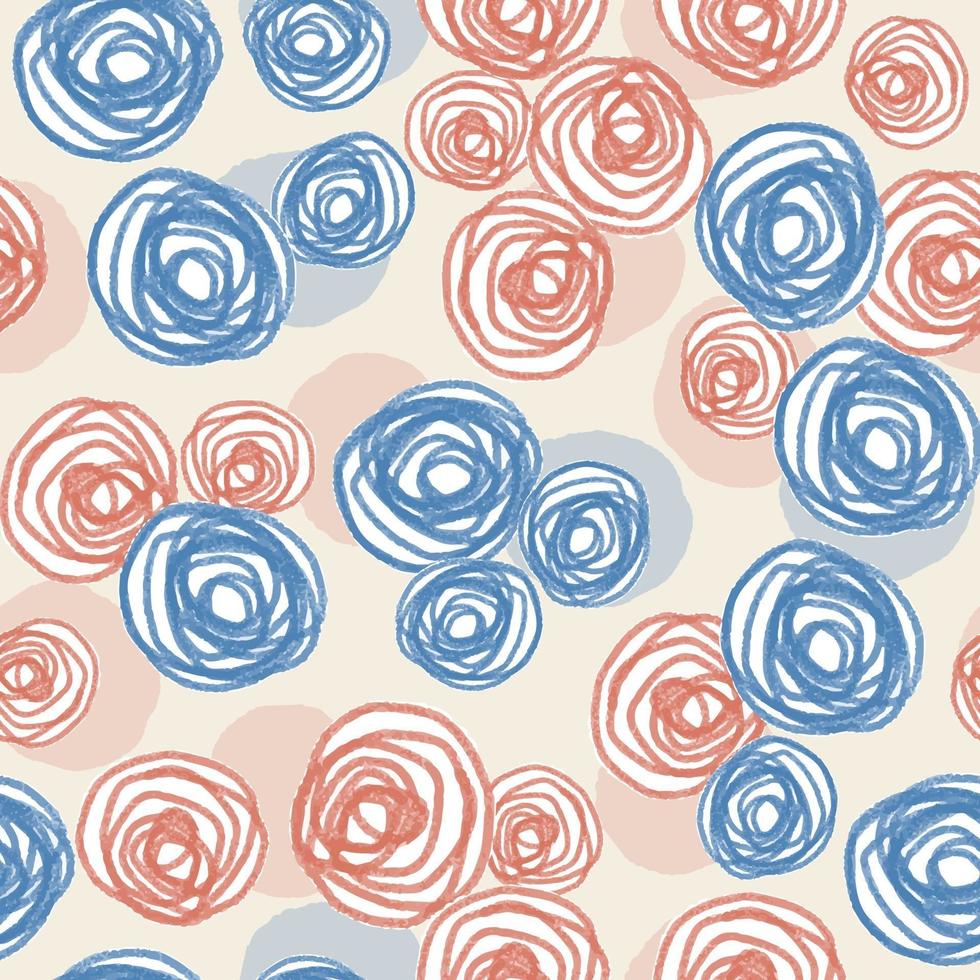 seamless valentine day pattern background with blue and pink roses vector