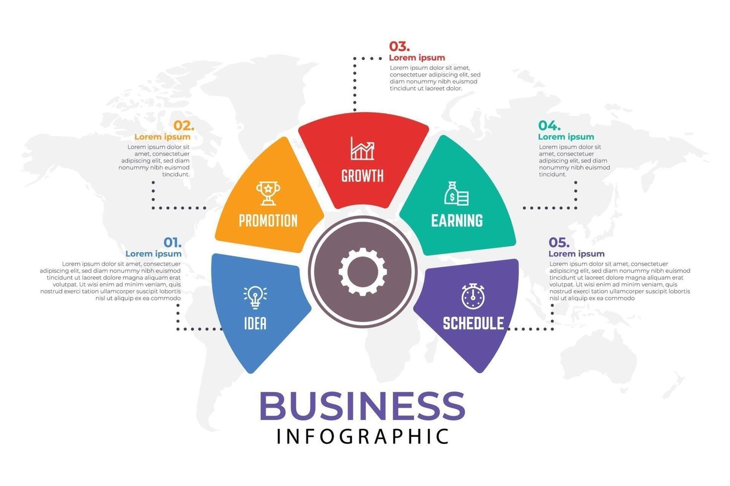 business infographic element template, step process template vector