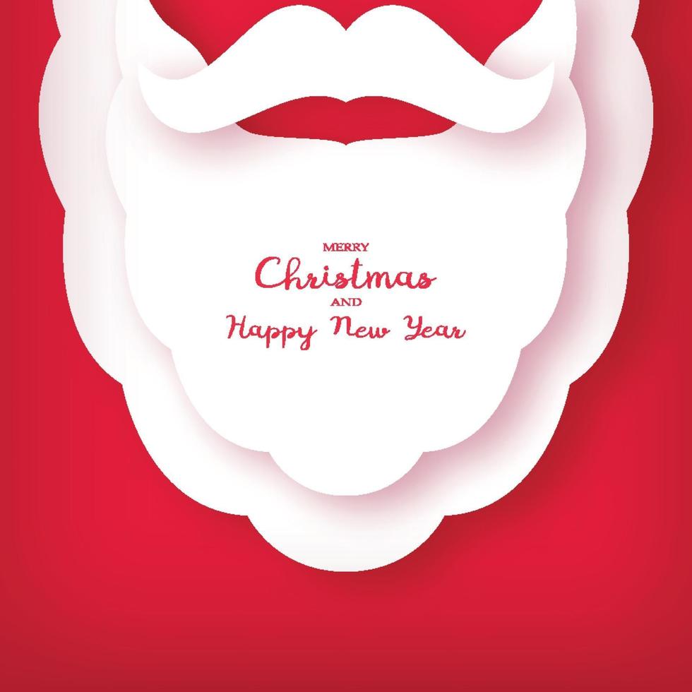 Origami of the beard and mustache of Santa Claus. Christmas card. New Year. vector