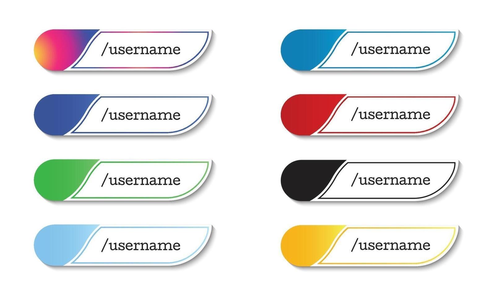 social media lower third set collection vector