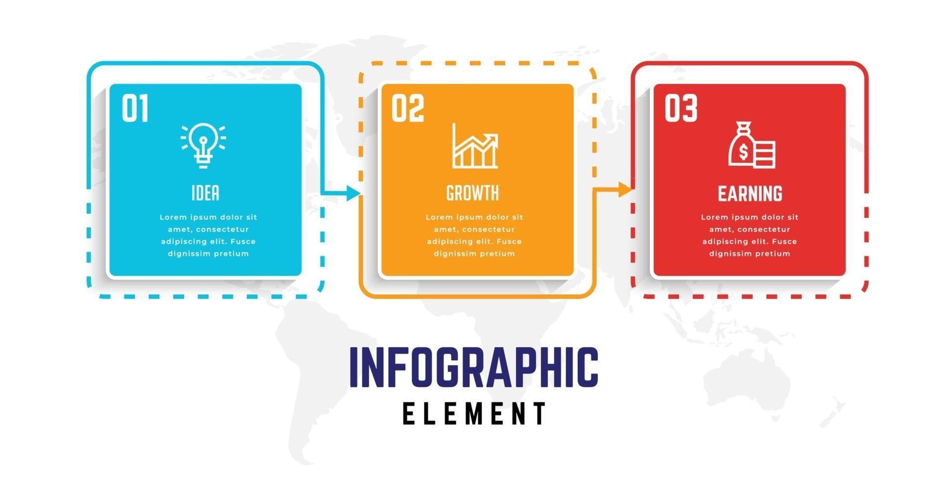 business infographic element template, step process template vector