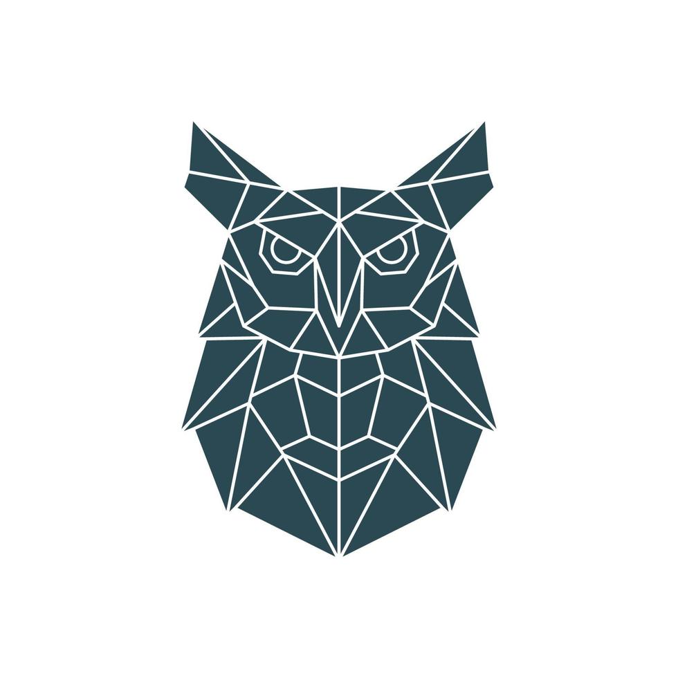 Polygonal Owl Illustration. Geometric pattern with wild bird. vector