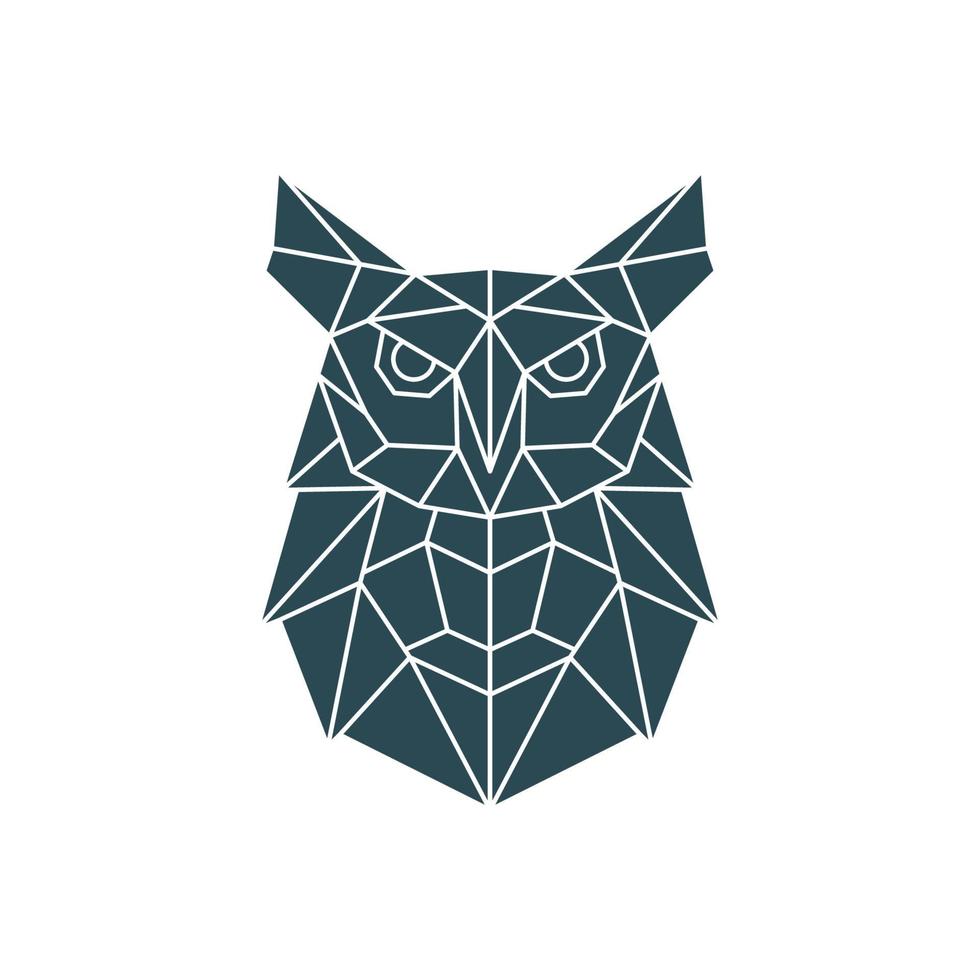 Polygonal Owl Illustration. Geometric pattern with wild bird. vector