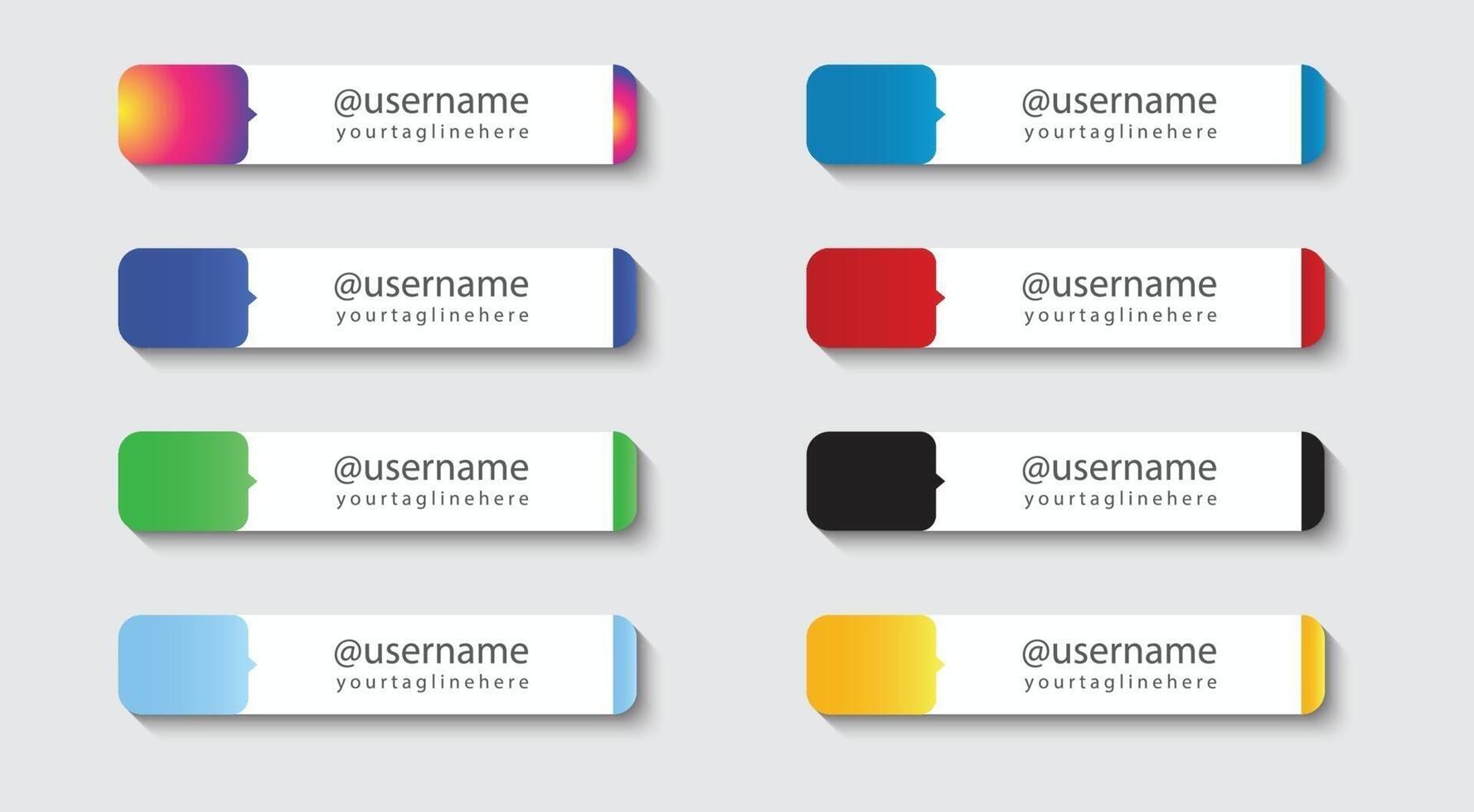 social media lower third set collection vector