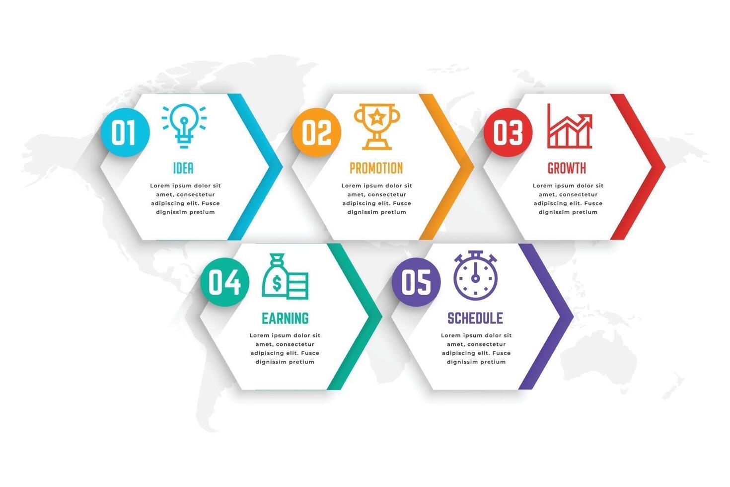 business infographic element template, step process template vector