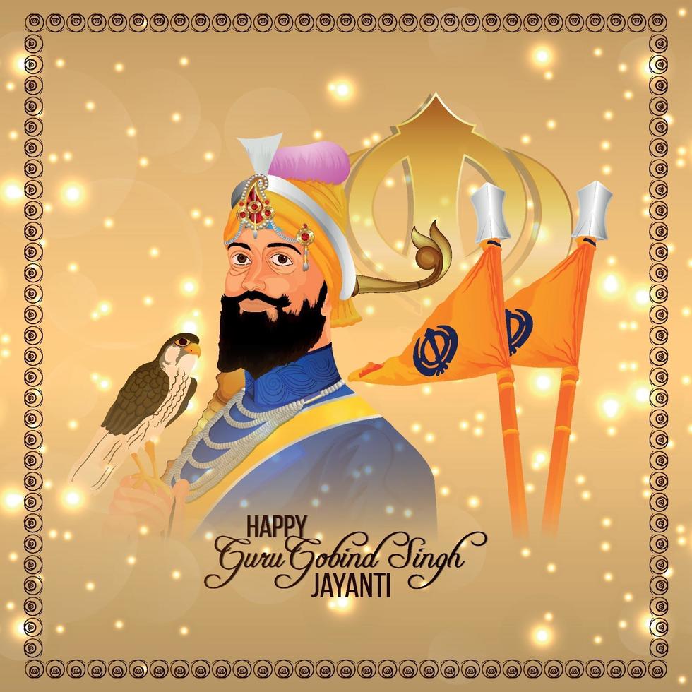 tarjeta guru gobind singh jayanti vector