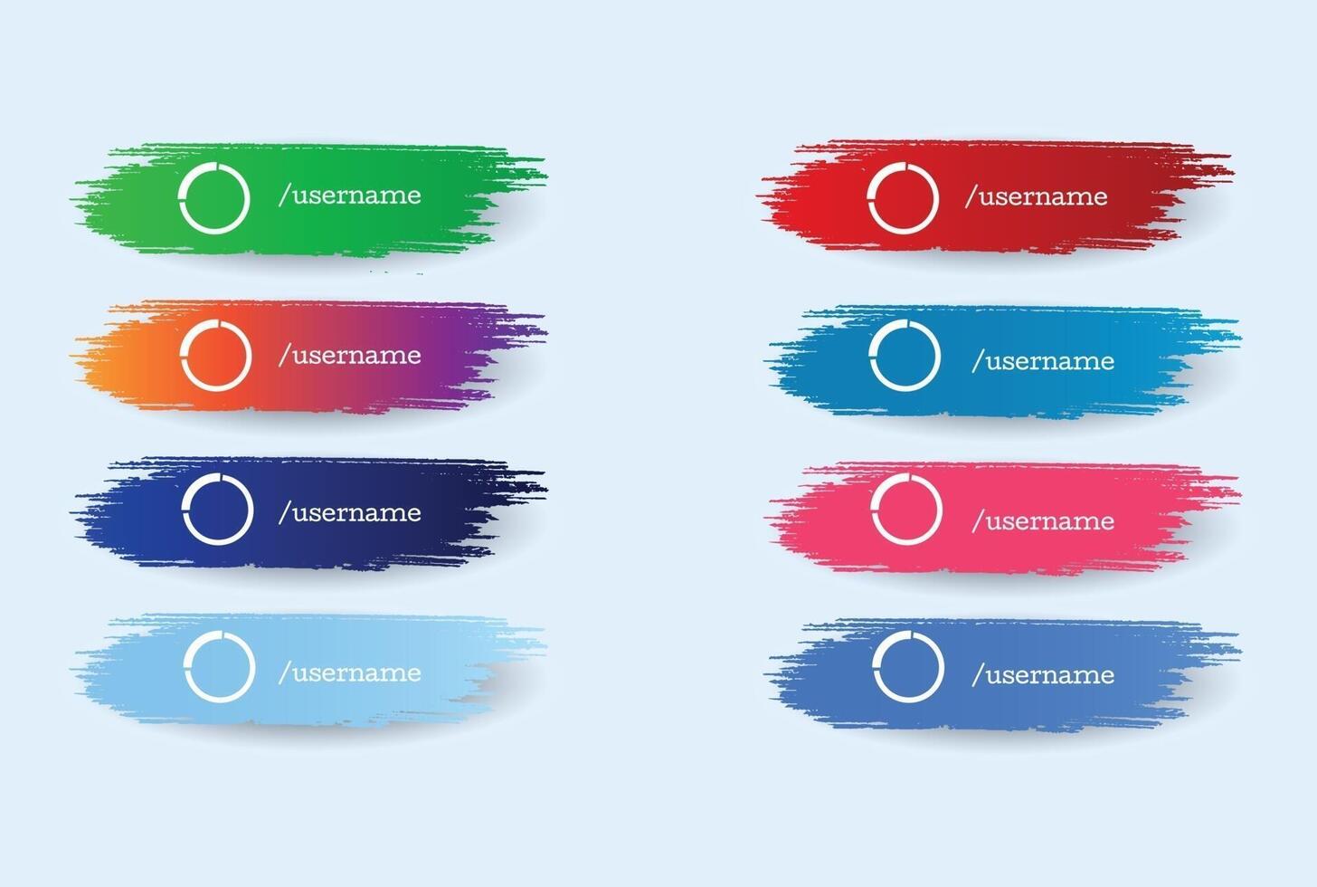 social media lower third set collection vector