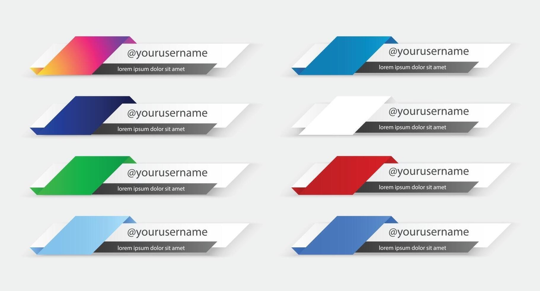 social media lower third set collection vector
