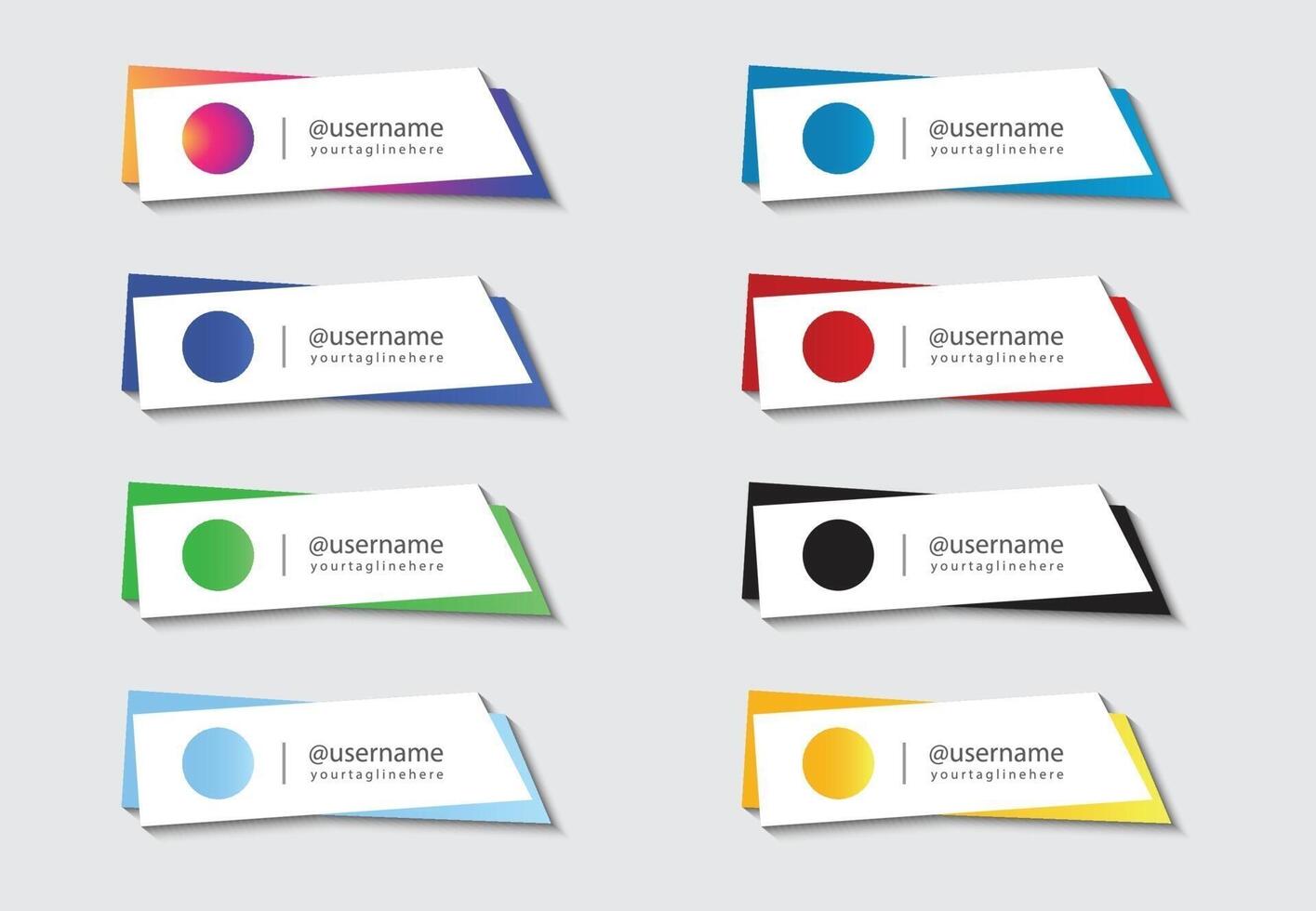 social media lower third set collection vector