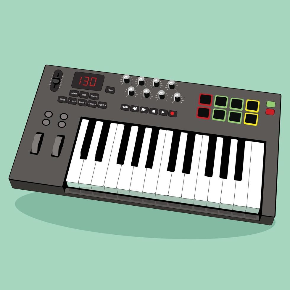 teclado midi, perfecto para la industria musical vector