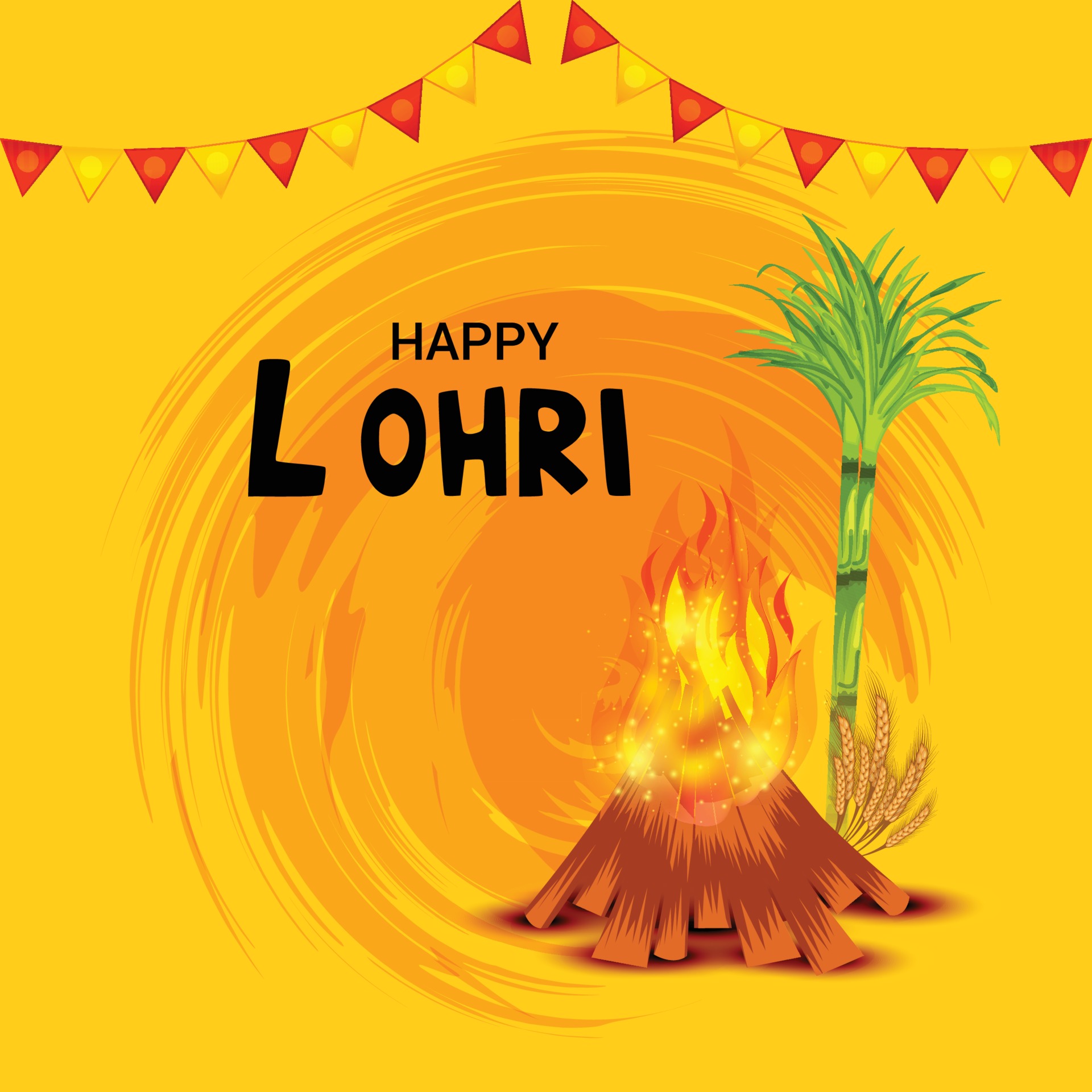 Vector illustration of a Background for Happy Lohri holiday Template