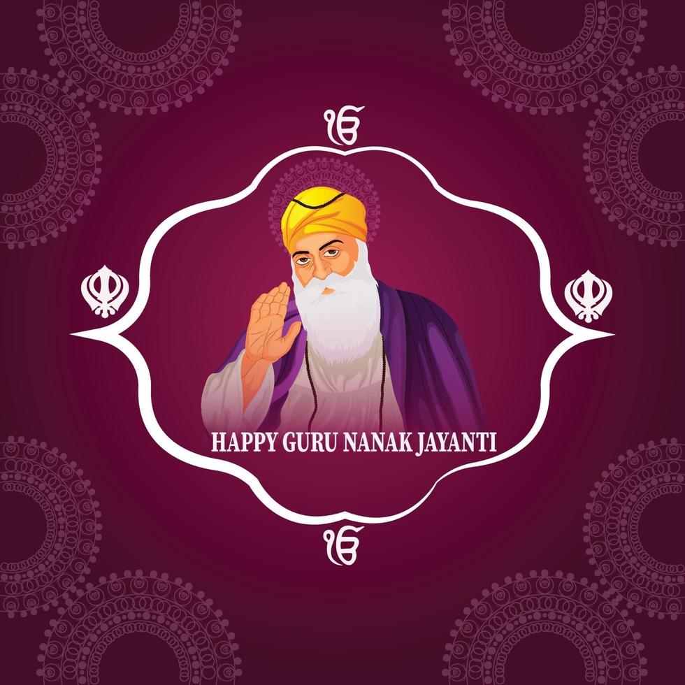Happy Gurpurab holiday card design vector