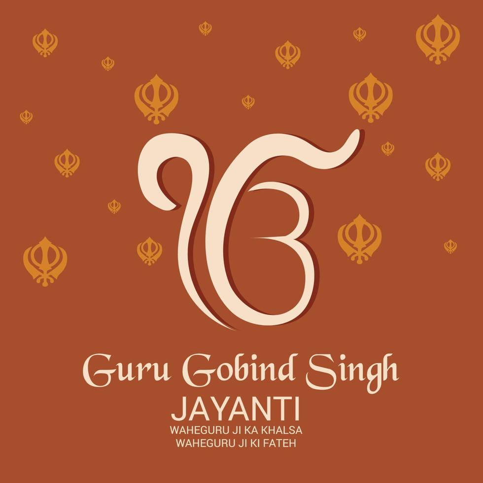 ilustración vectorial de un fondo para el festival feliz guru gobind singh jayanti para la celebración sij. vector