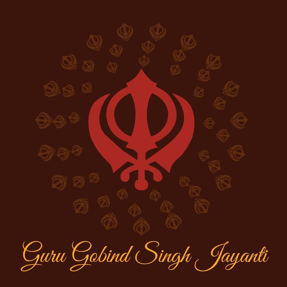 ilustración vectorial de un fondo para el festival feliz guru gobind singh jayanti para la celebración sij. vector