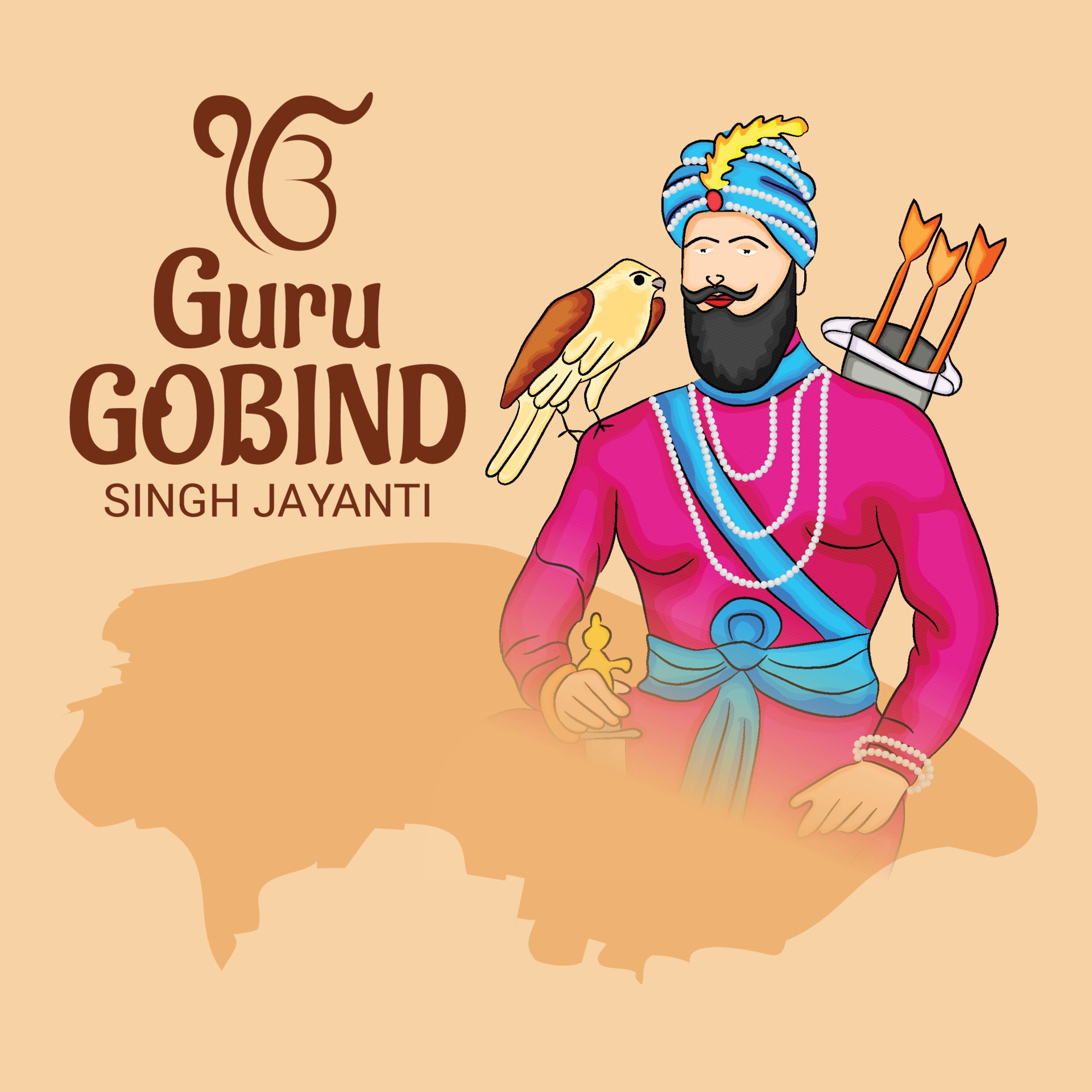 Vector illustration of a Background for Happy Guru Gobind Singh Jayanti  festival for Sikh Celebration. 2048762 Vector Art at Vecteezy