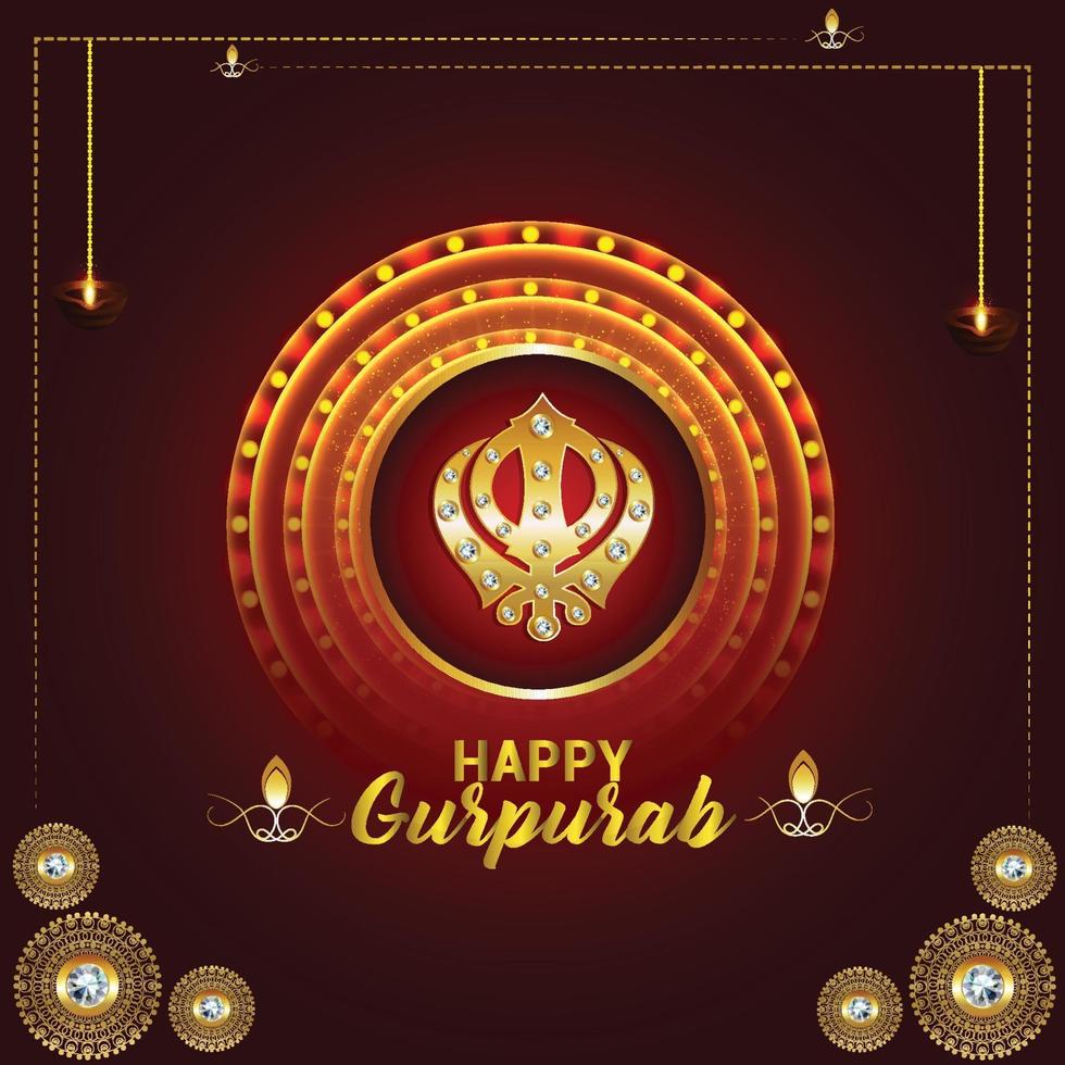 Happy guru gobind singh jayanti celebration background vector