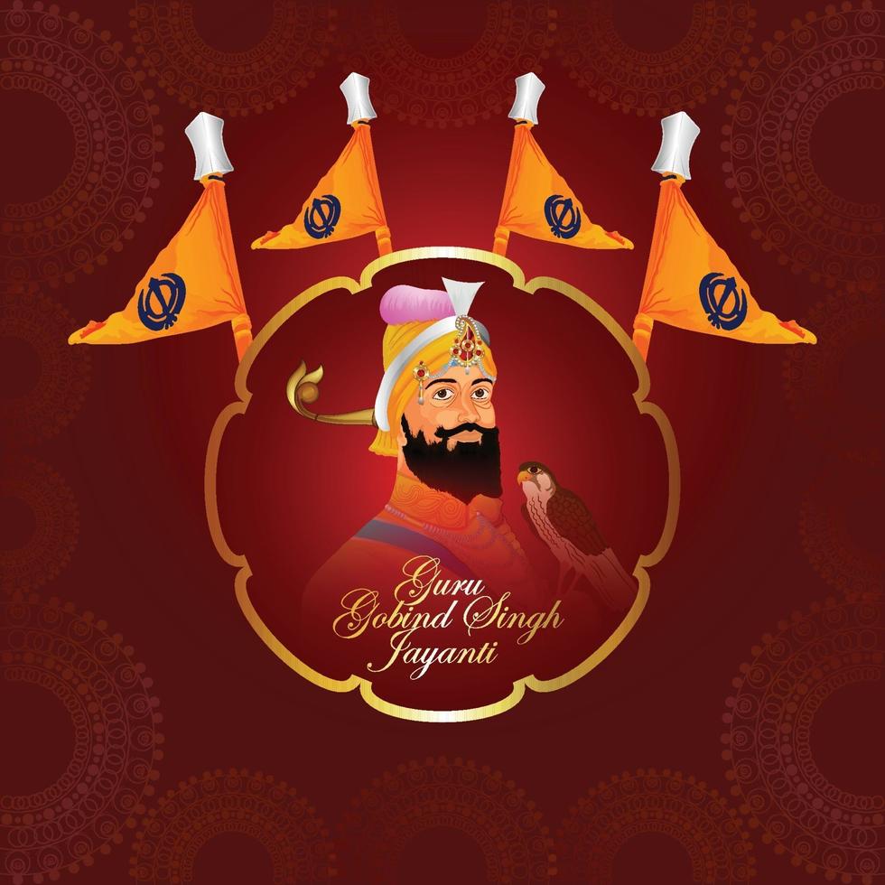 Happy guru gobind singh jayanti celebration background vector