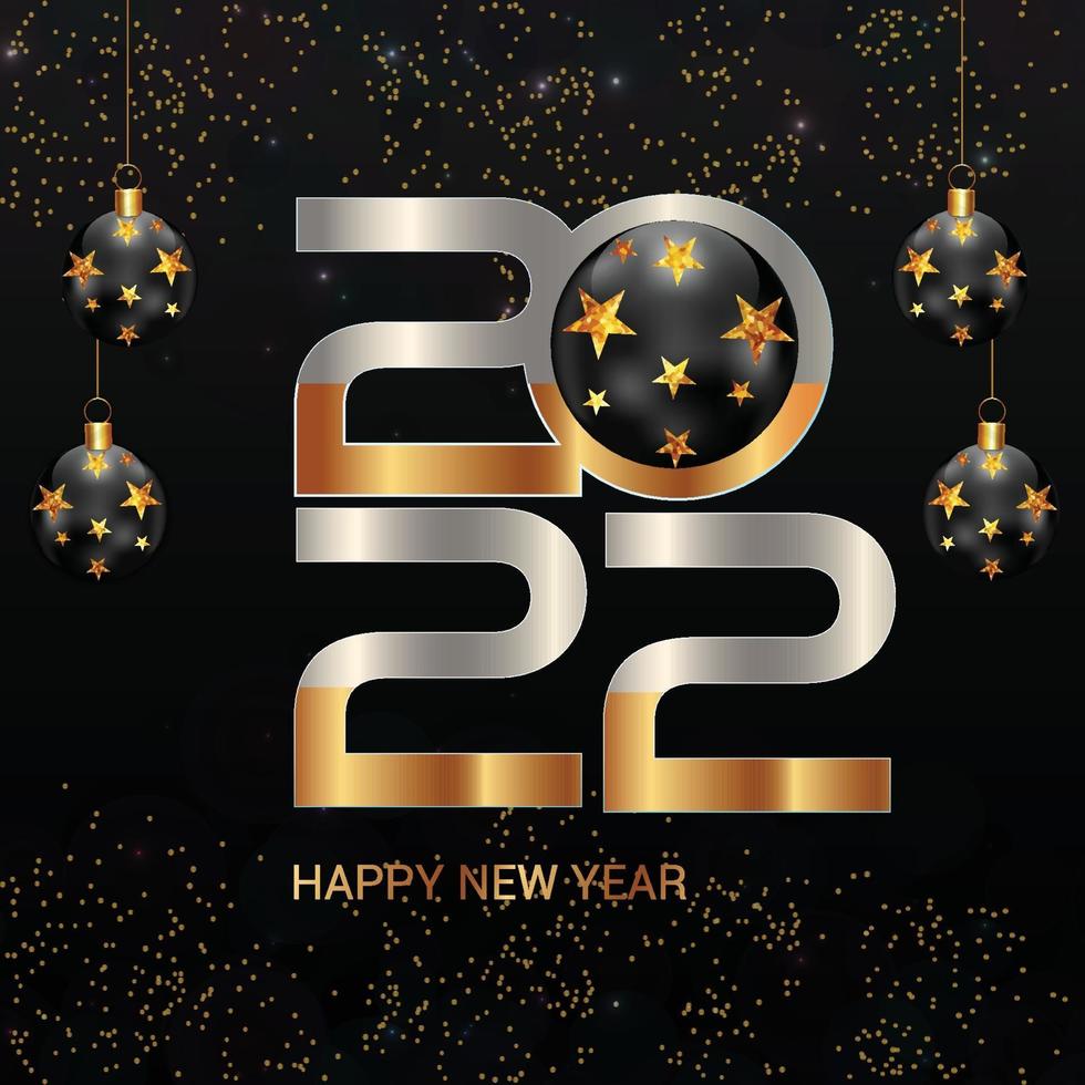 Happy New Year 2022 golden text design vector