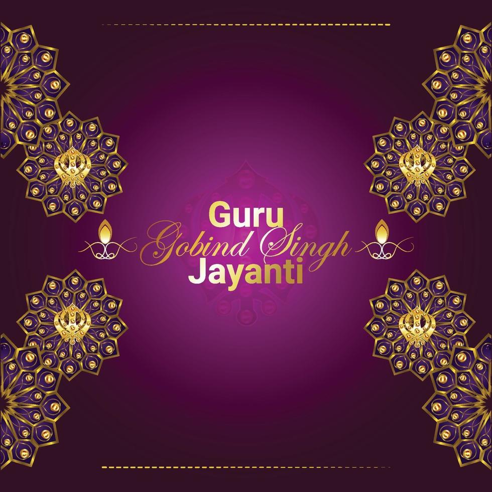 Guru gobind singh jayanti celebration background vector