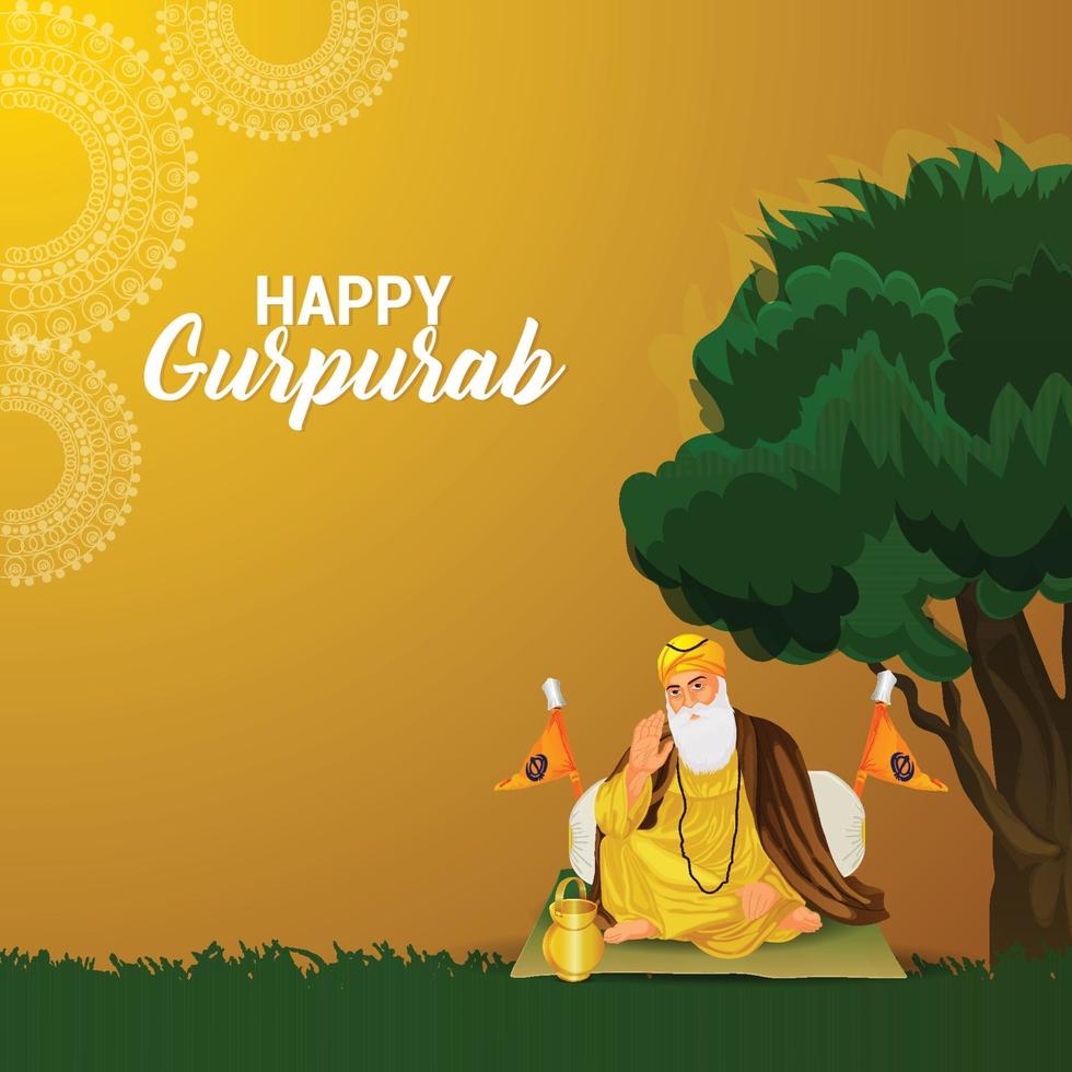 feliz guru nanak jayanti fondo vector