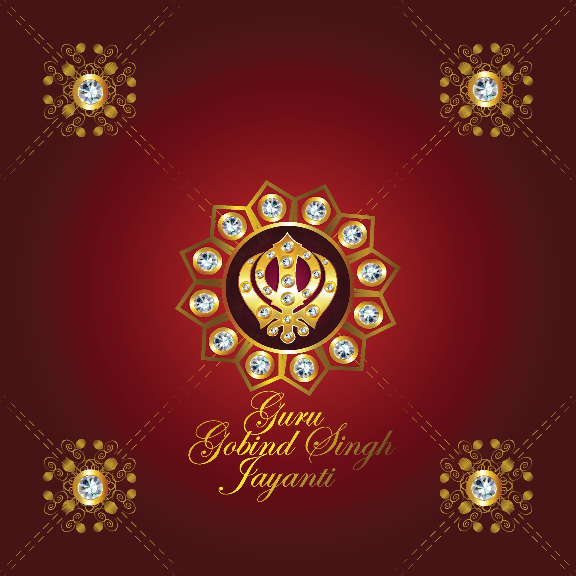 Happy guru gobind singh jayanti celebration background 2048793 Vector ...