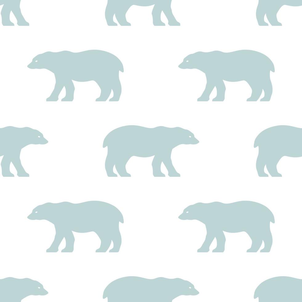 Seamless polar bear pattern. Scandinavian style repetitive wallpaper. vector