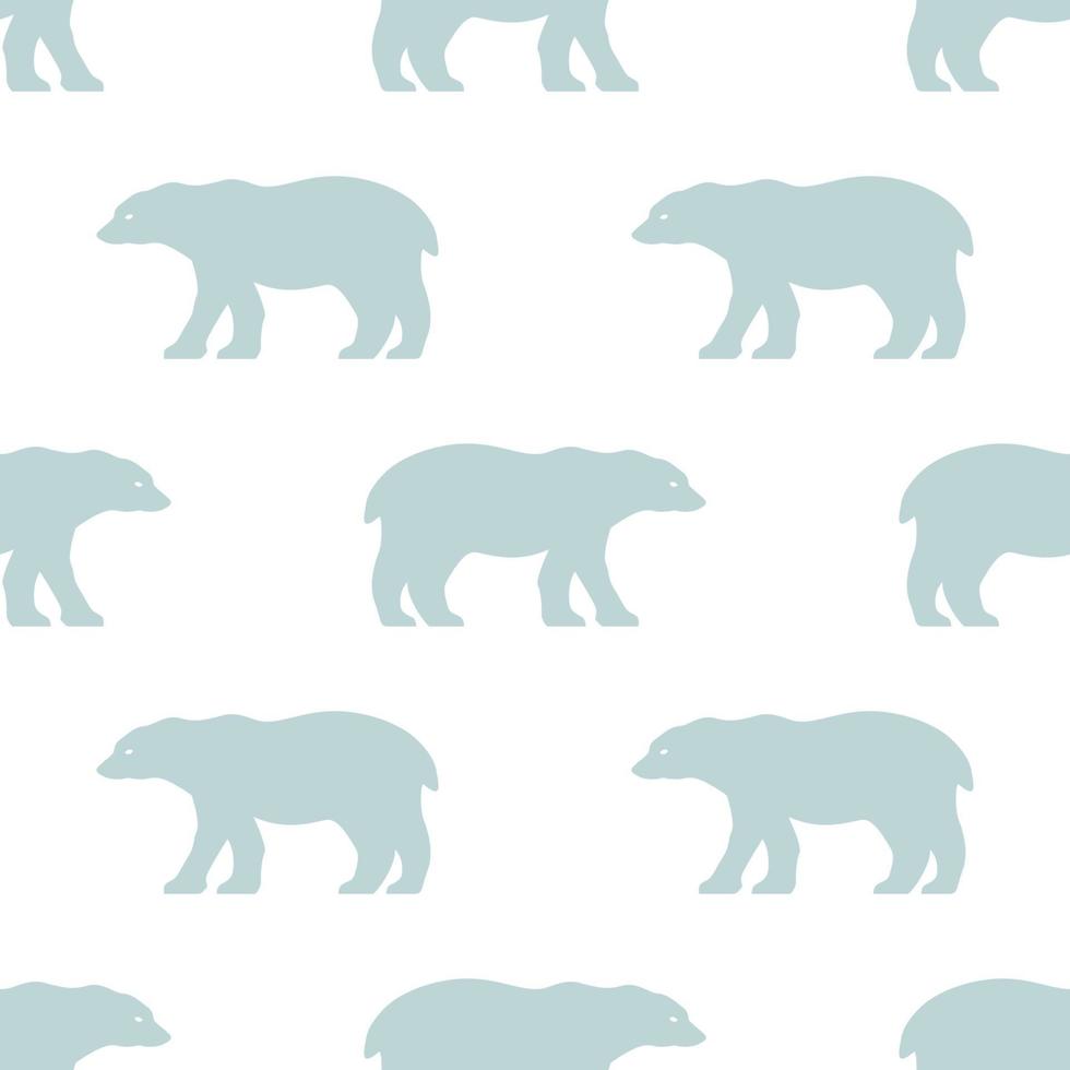 Seamless polar bear pattern. Scandinavian style repetitive wallpaper. vector