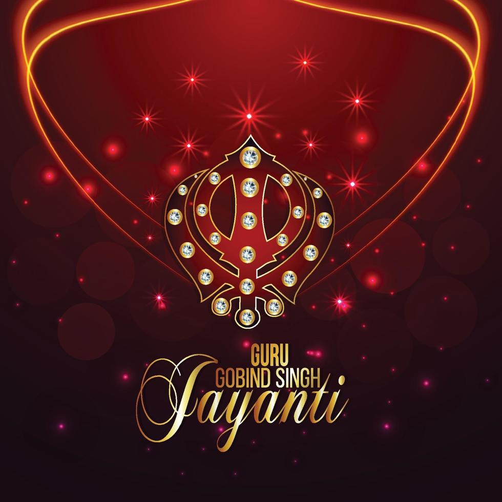 festival sikh, tarjeta feliz guru gobind singh jayanti vector