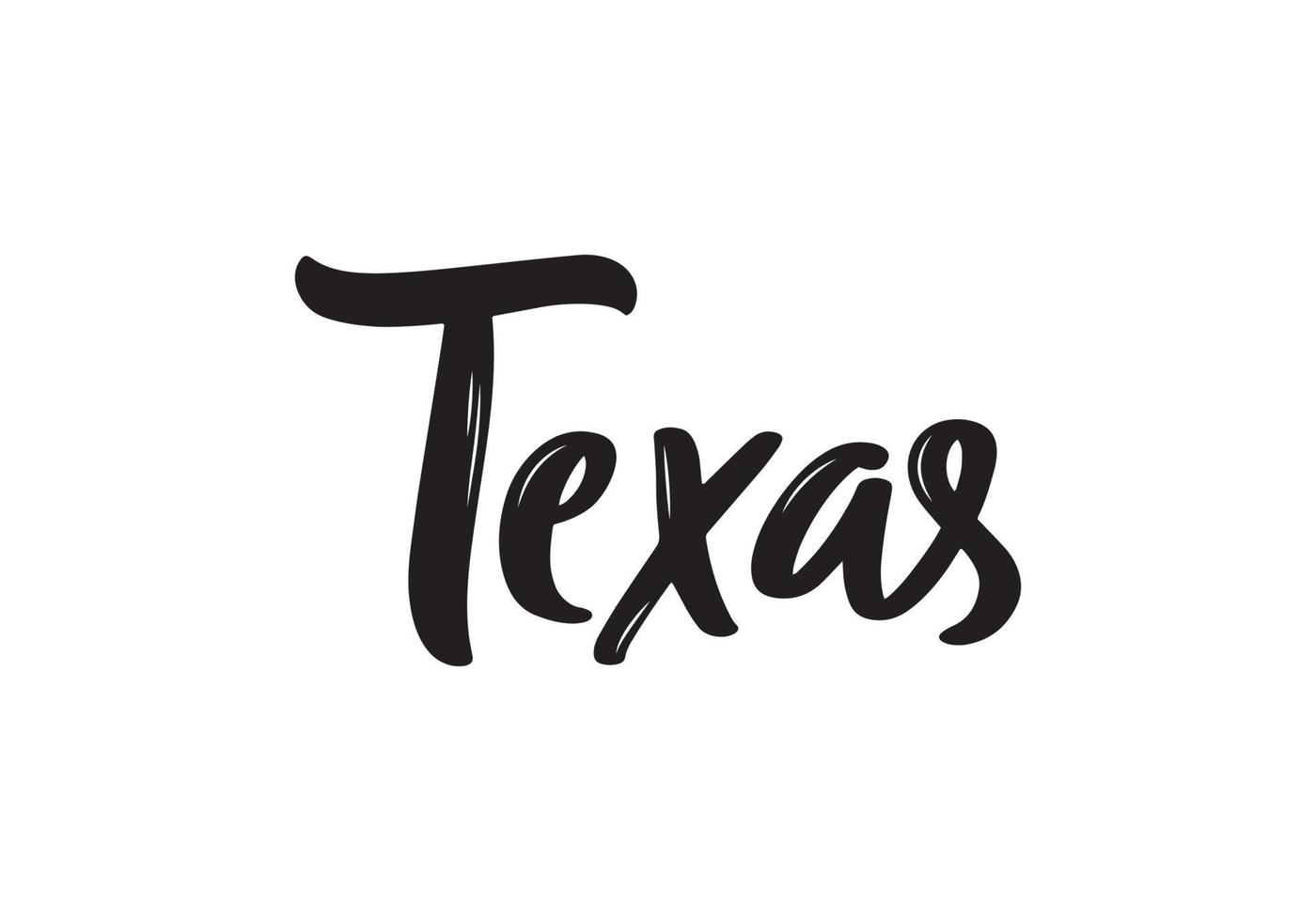 Texas Lettering. Handwritten name of the American state. vector
