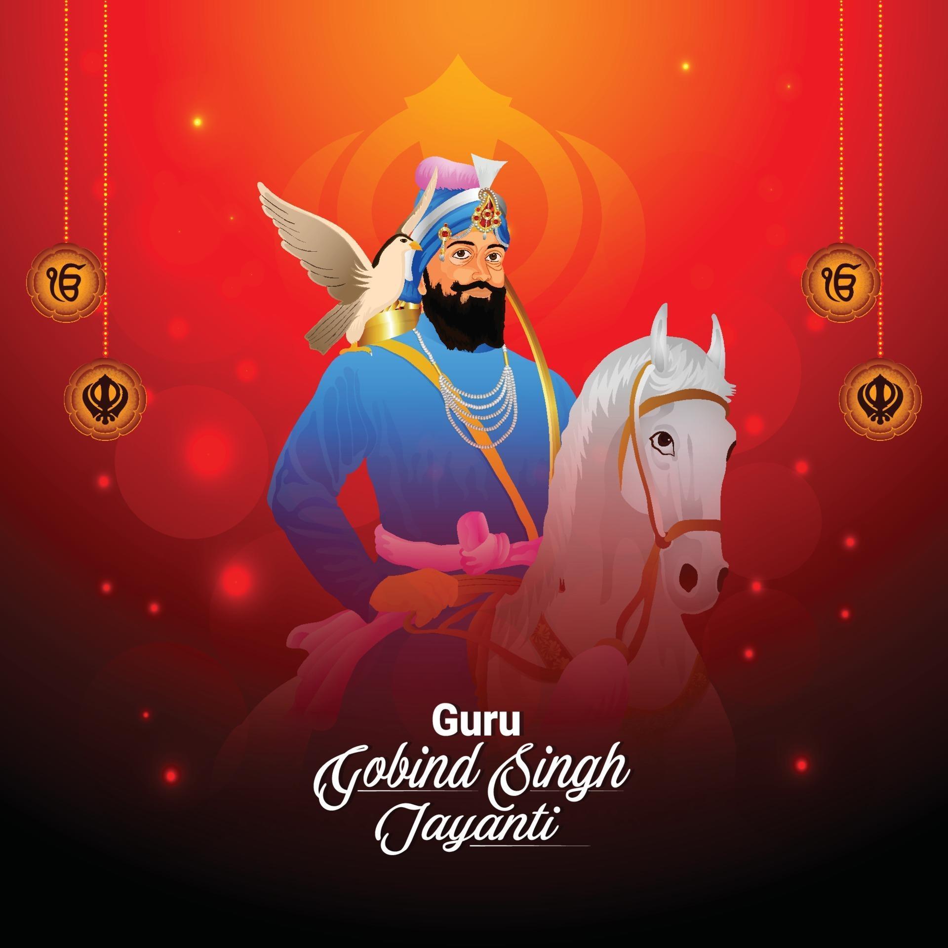 Guru gobind singh jayanti celebration template 2048853 Vector Art at ...