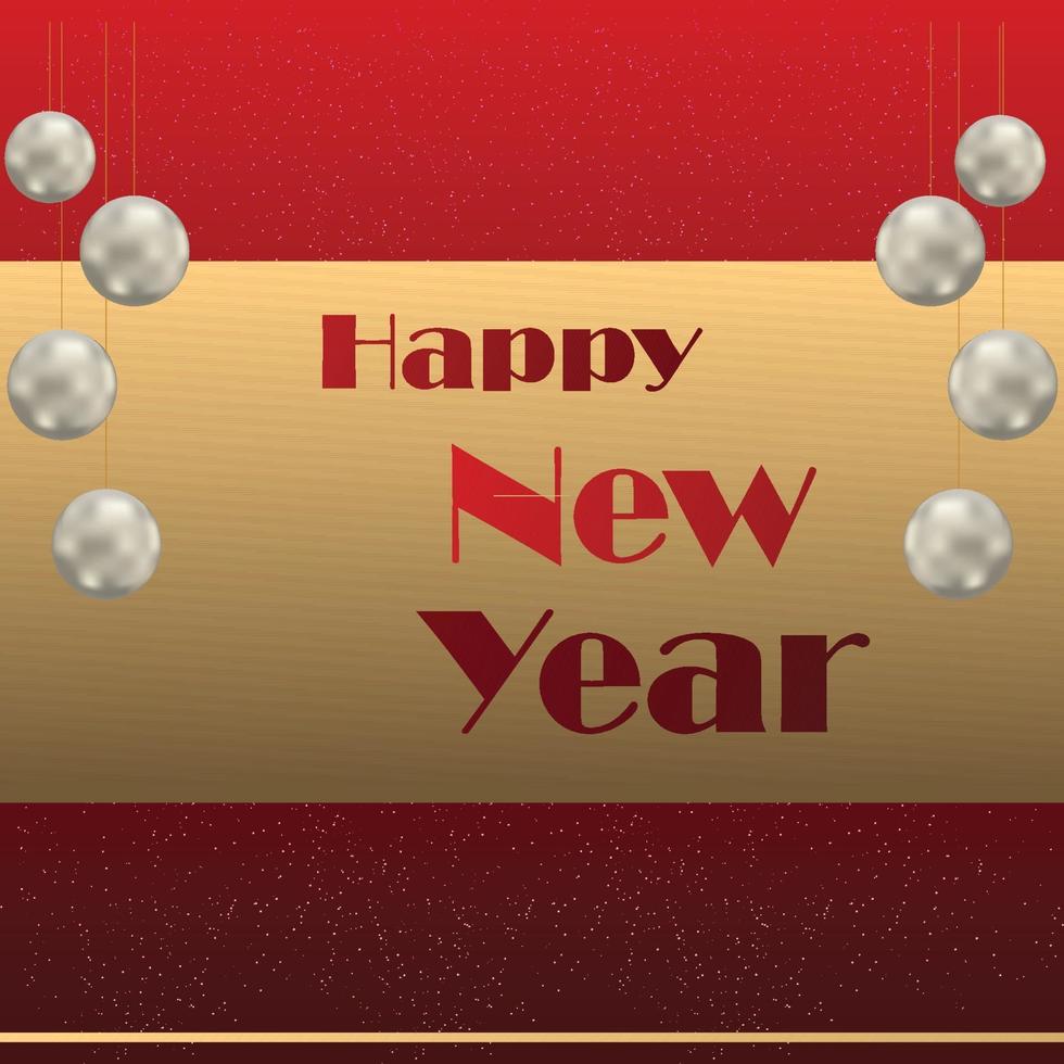 Happy New Year golden text design vector