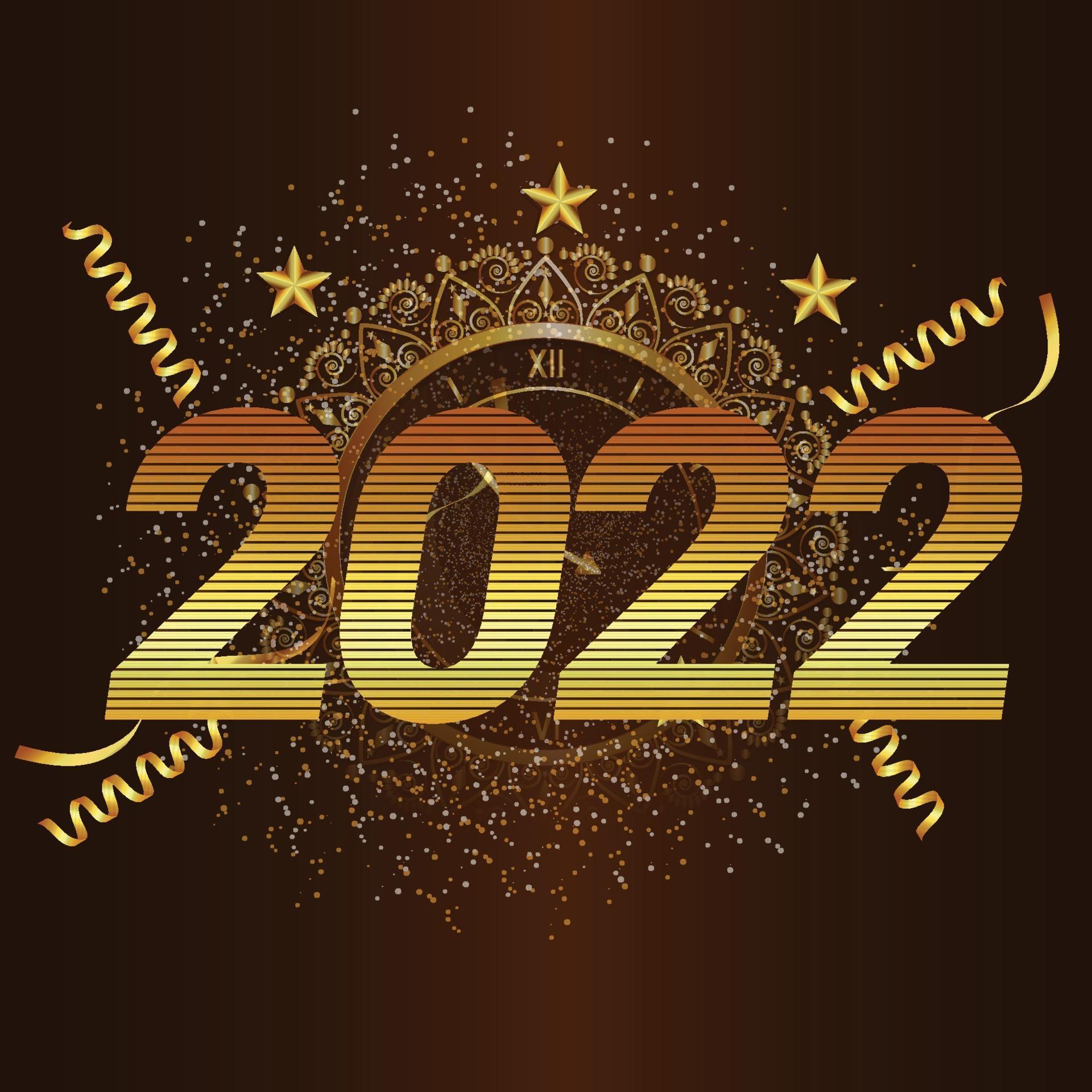 Happy New Year 2022 golden text design 2048868 Vector Art at Vecteezy