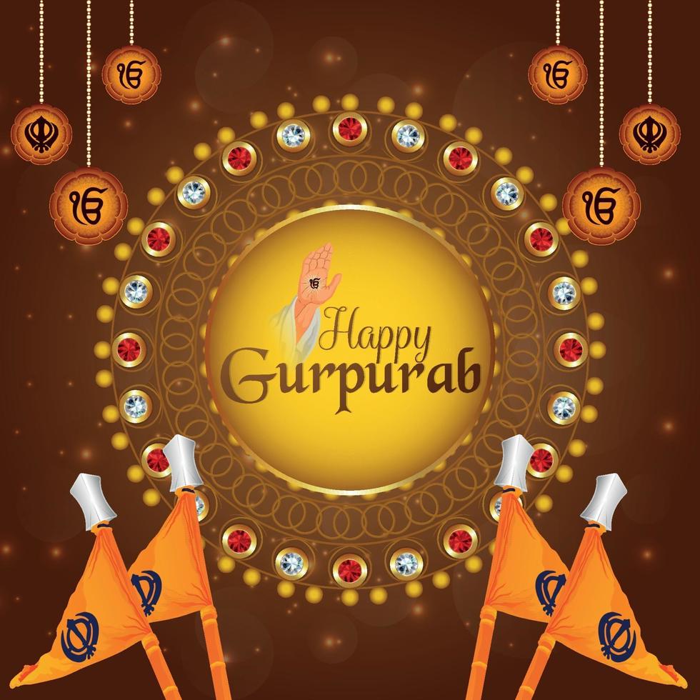 Happy gurpurab celebration background vector