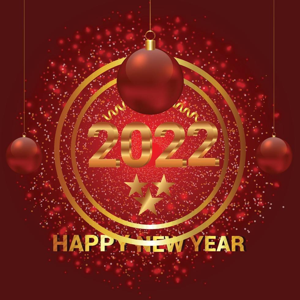 Happy New Year 2022 golden text design vector