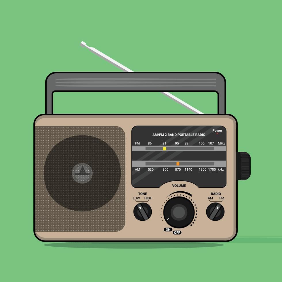 Vector de radio retro clásica, perfecta para la industria de la música.