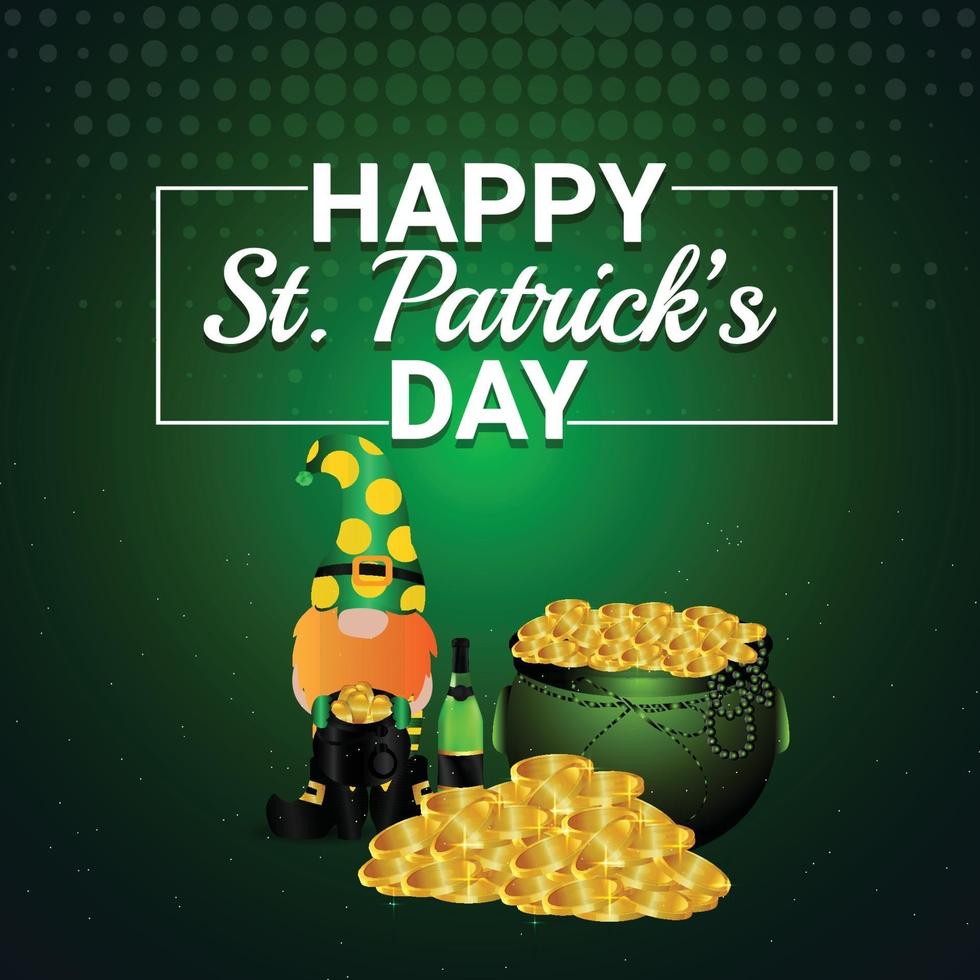Saint patrick's day design with gold coins vector