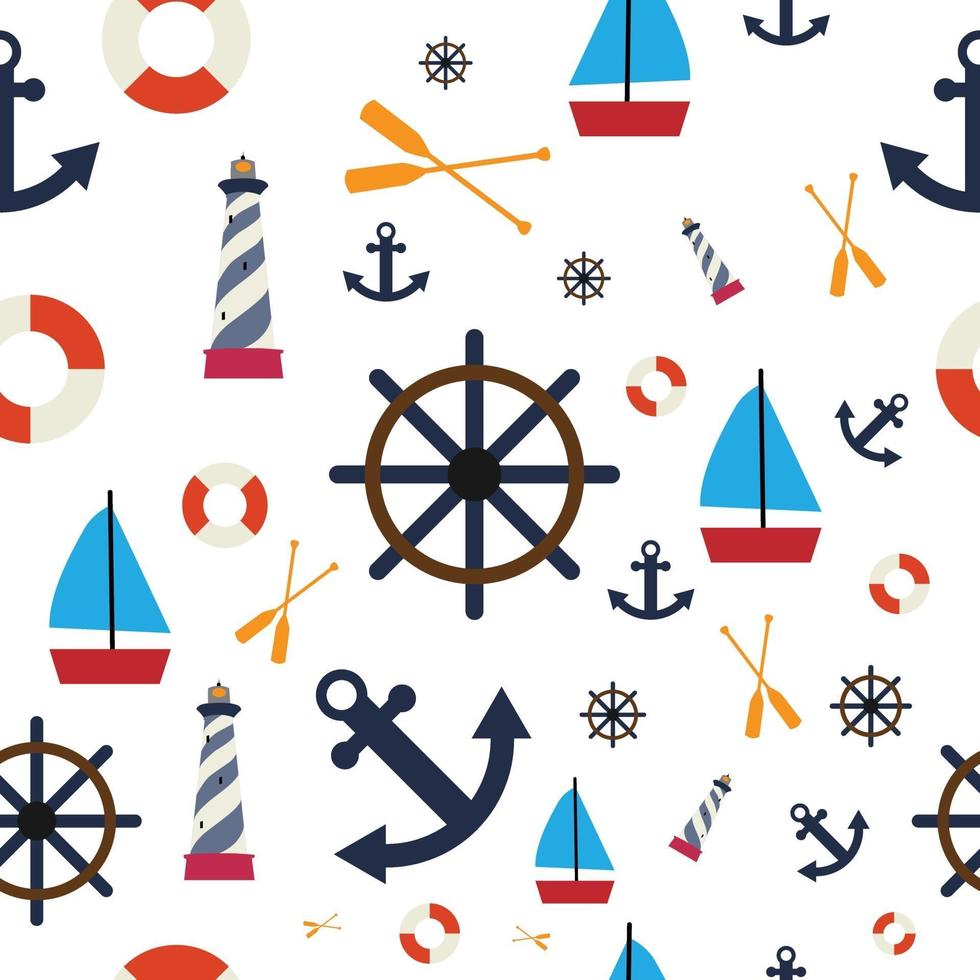 nautical seamless pattern, perfect for background or gift wrapping vector