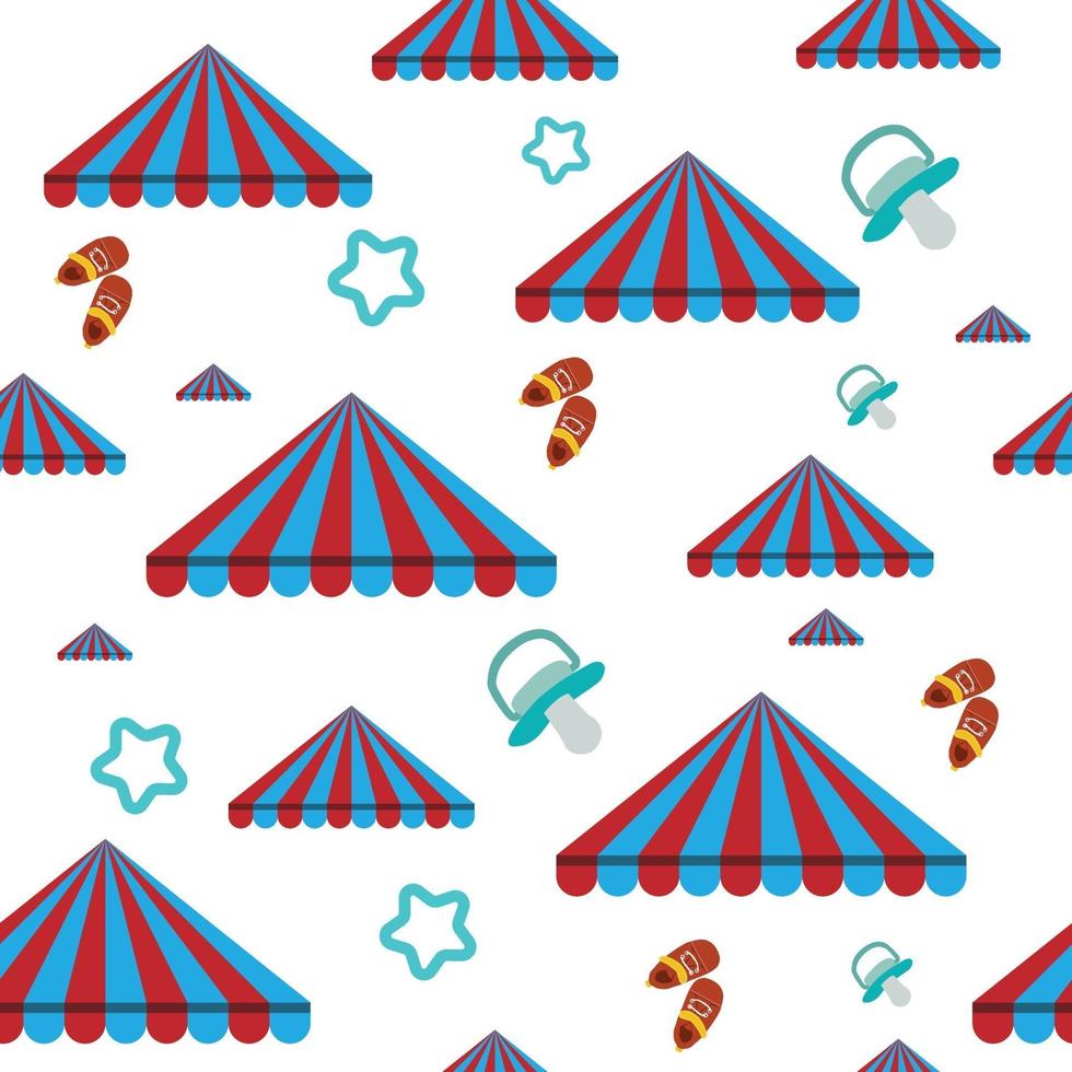 prism tent pattern with baby's shoes and pacifier, perfect for gift wrapping for toddler vector