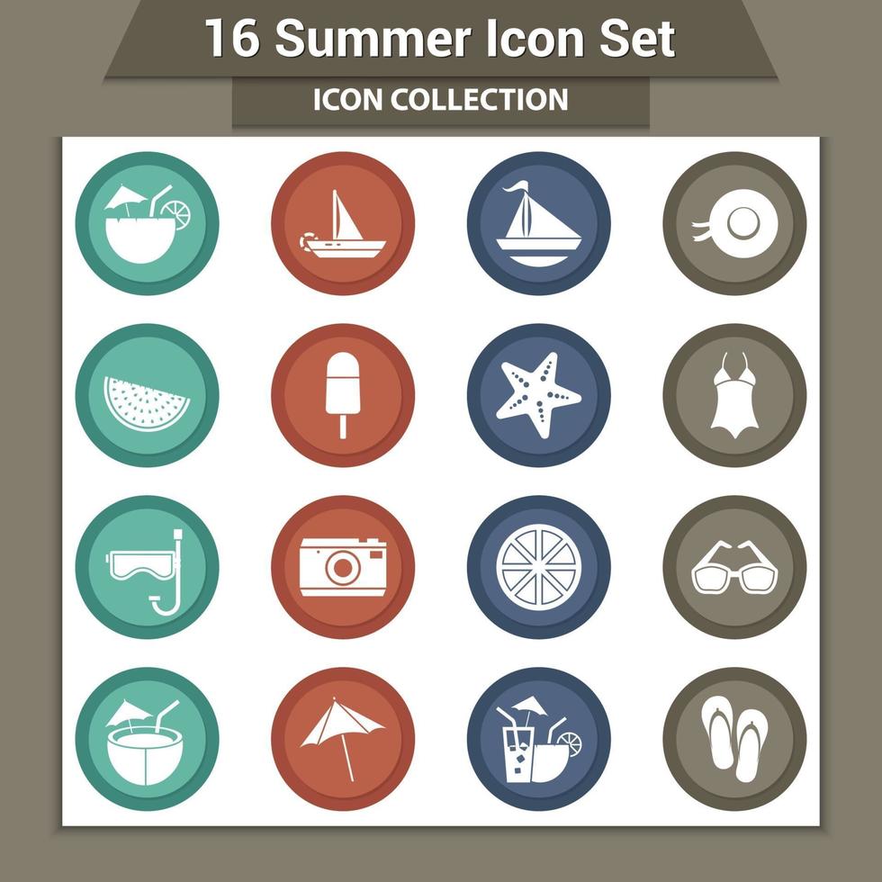 Summer beach items collection vector
