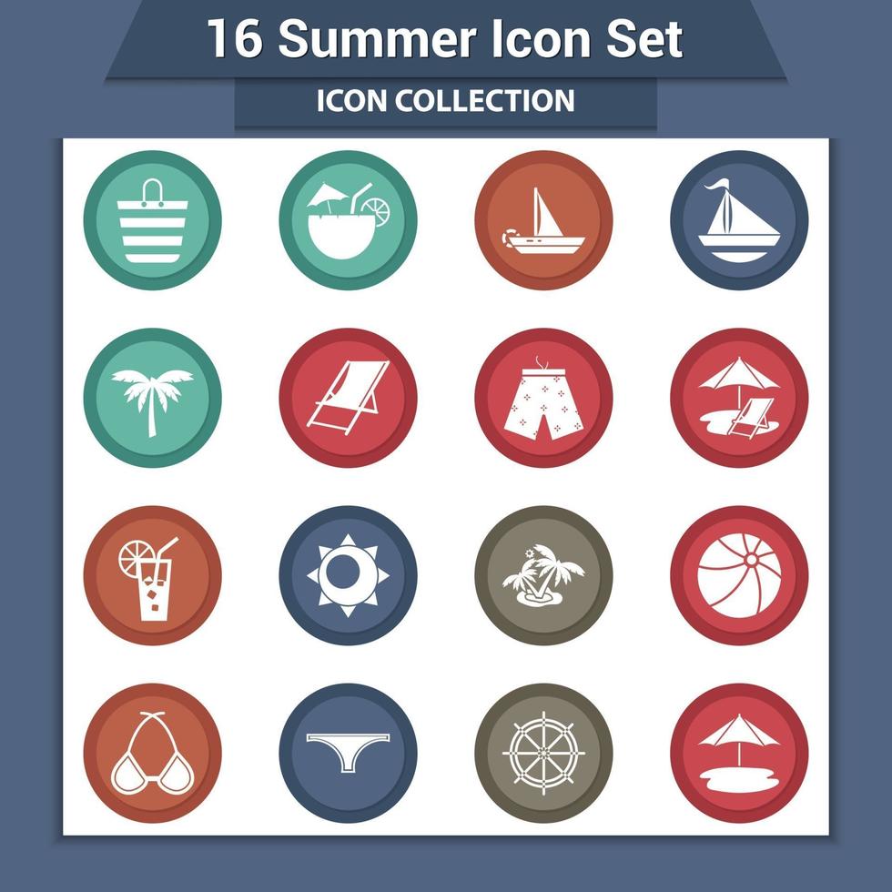 Summer beach items collection vector