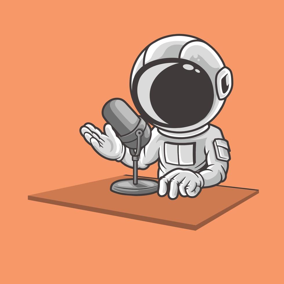 astronauts podcast.premium vector