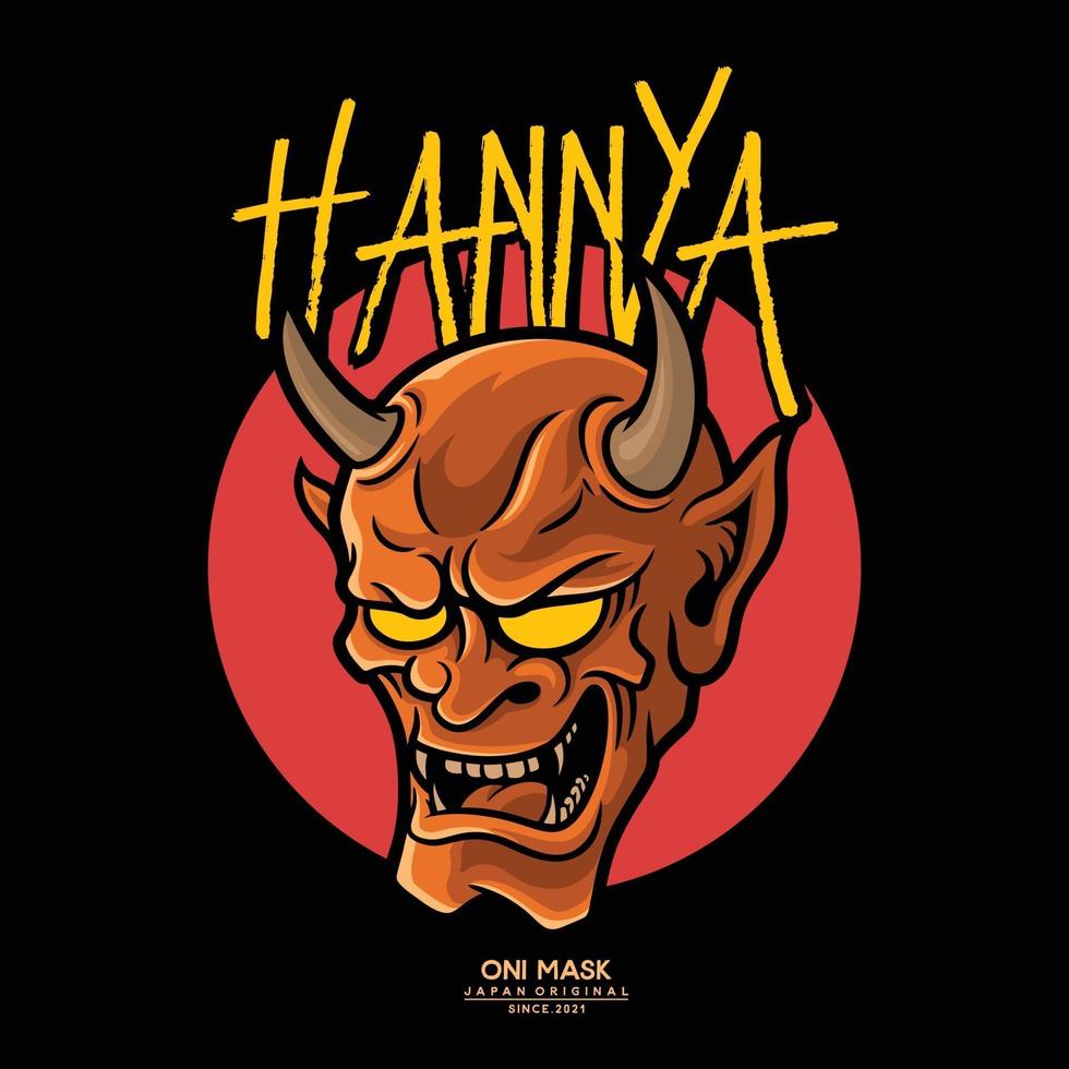 Hannya is a japanese mask,representing a jealous female demon or serpent.premium vector