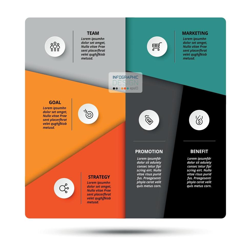 Segmentation work and functions explanation. Analyze different business processes. vector