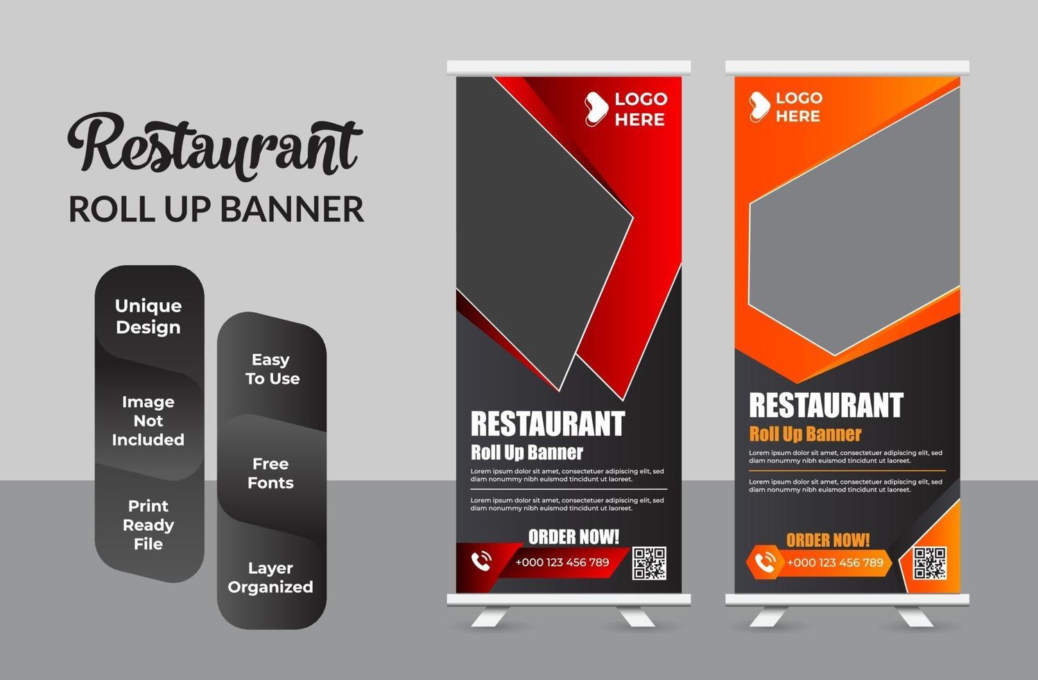 Roll up banner design template moderno x-banner set vector