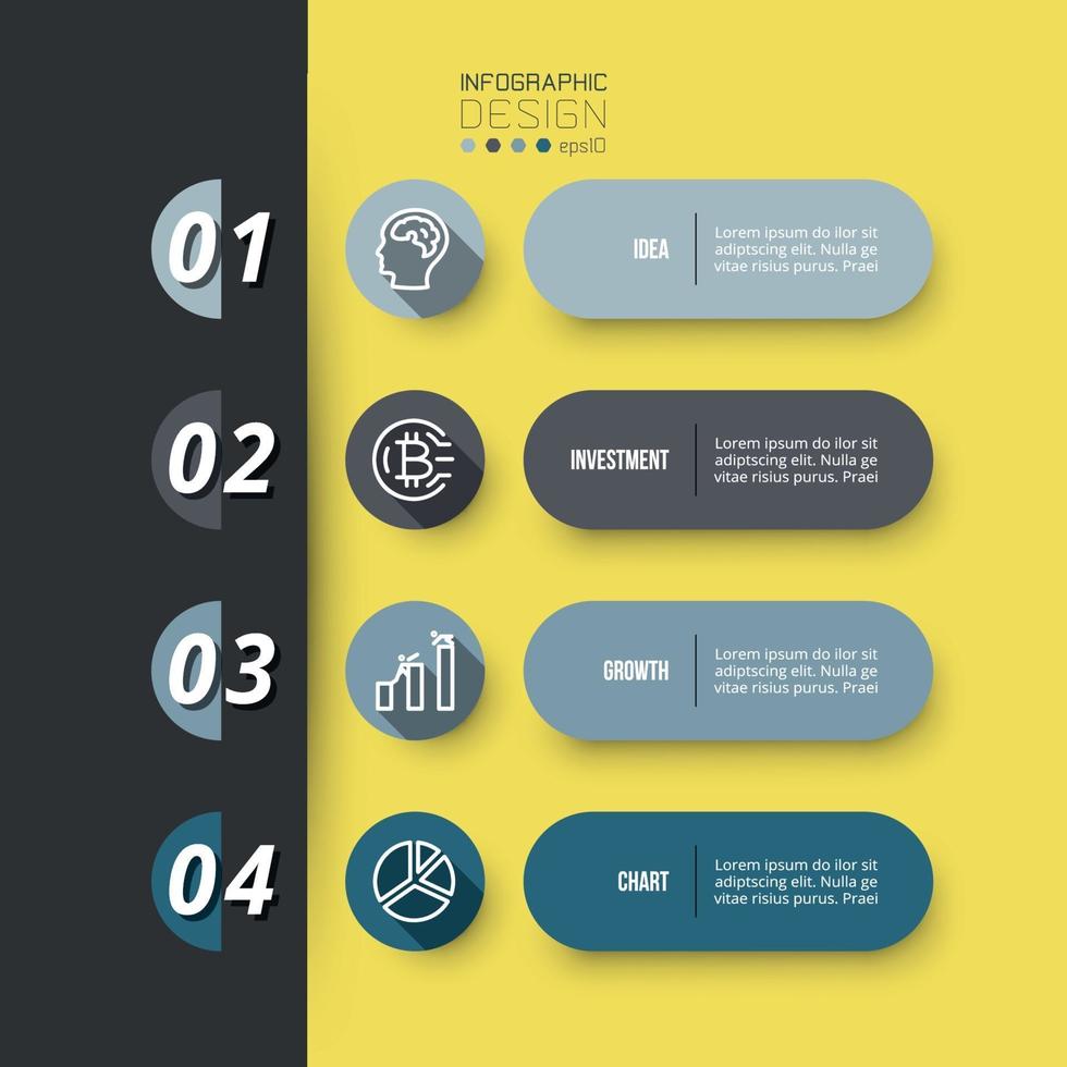 4 steps for business planning or investment. Can be used to present results. vector